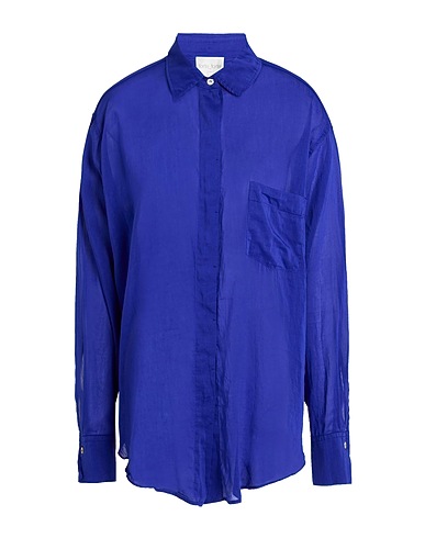 FORTE_FORTE Solid colour shirts & blouses Blue 70% Cotton, 30% Silk