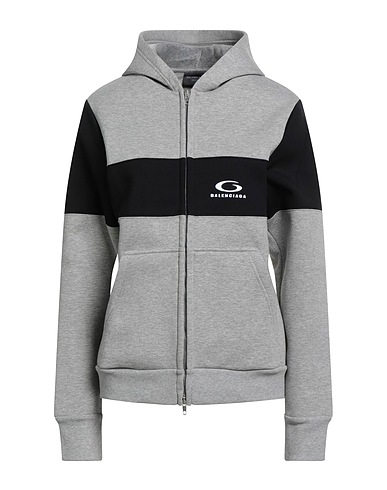 BALENCIAGA Hooded track jacket  Grey 100% Cotton, Polyester