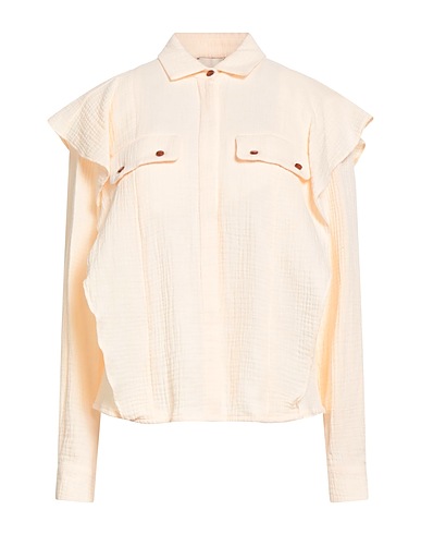 ALYSI Solid color shirts & blouses Apricot 100% Cotton