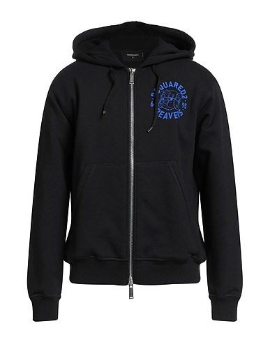 DSQUARED2 Hooded track jacket  Black 100% Cotton