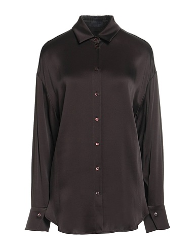 LAPOINTE Solid colour shirts & blouses Dark brown 61% Acetate, 39% Viscose