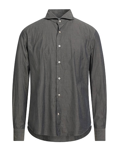 GIANNETTO PORTOFINO Μονόχρωμο πουκάμισο Γκρι ανθρακί 100% Βαμβάκι