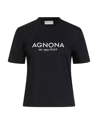 AGNONA T-shirt Black 100% Paper, Elastane