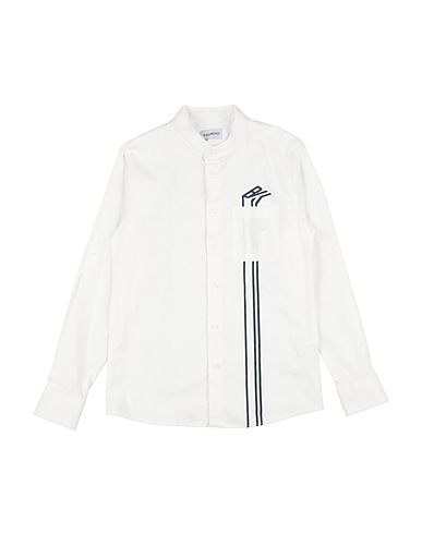 BIKKEMBERGS Hemd mit Muster Weiß 97% Baumwolle, 3% Elastan