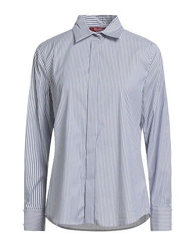 MAX MARA STUDIO Striped shirt Slate blue 70% Cotton, 22% Polyamide, 8% Elastane