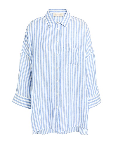 WEEKEND MAX MARA Camicia a righe Azzurro 100% Lino