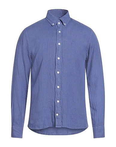 HACKETT Linen shirt Slate blue 100% Linen