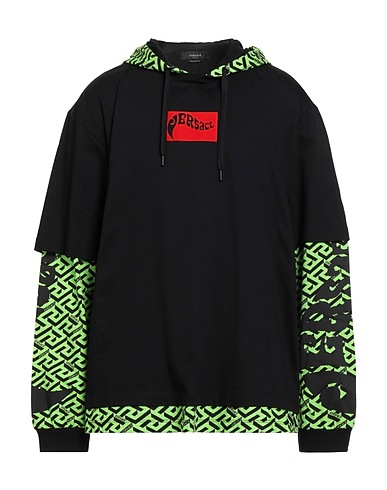 VERSACE Hooded track jacket  Black 100% Cotton