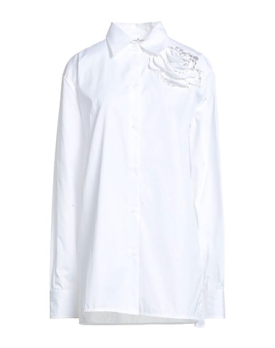 ERMANNO SCERVINO Solid colour shirts & blouses White 100% Cotton, Polyester