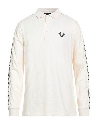 TRUE RELIGION Polo shirt Cream 100% Cotton
