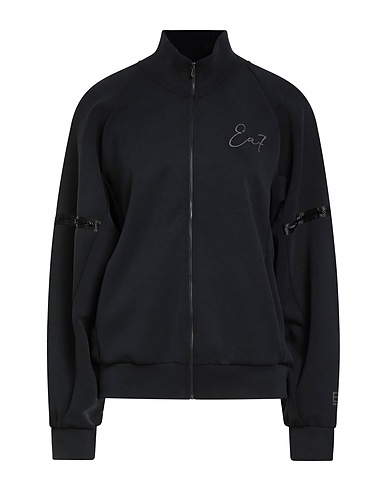 EA7 Sweatshirt Black 48% Polyester, 45% Modal, 7% Elastane