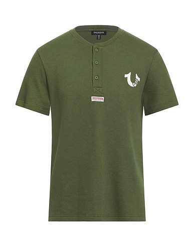 TRUE RELIGION T-shirt Military green 60% Cotton, 40% Polyester