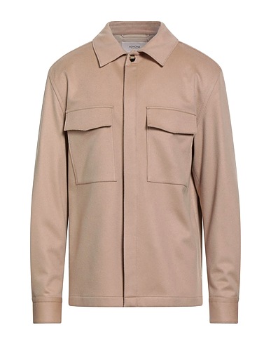 AGNONA Solid color shirt Sand 100% Cashmere, Polyester, Metal