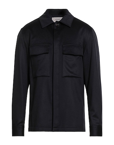 AGNONA Solid color shirt Midnight blue 100% Cashmere, Polyester, Metal