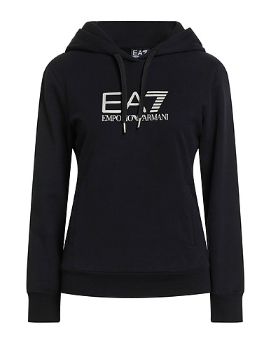 EA7 Hooded track jacket  Black 95% Cotton, 5% Elastane