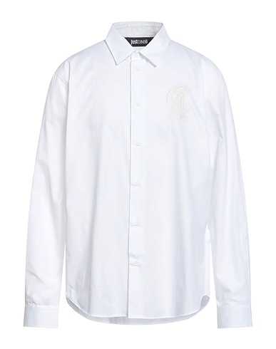 JUST CAVALLI Solid colour shirt White 100% Cotton