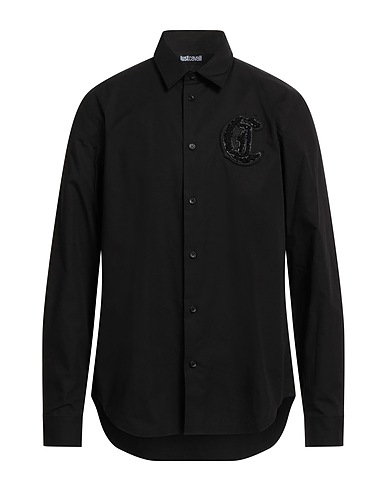 JUST CAVALLI Einfarbiges Hemd Schwarz 100% Baumwolle
