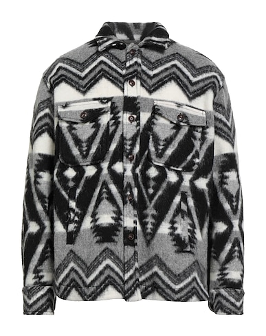 TINTORIA MATTEI 954 Patterned shirt Grey 45% Polyester, 37% Virgin Wool, 18% Acrylic