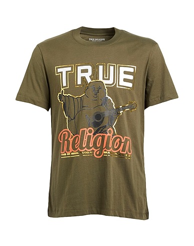 TRUE RELIGION T-shirt Military green 100% Cotton