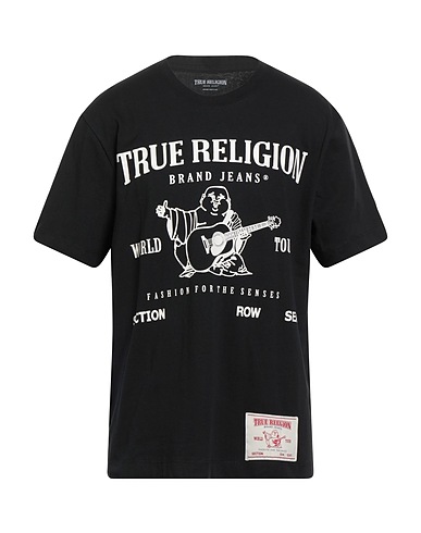 TRUE RELIGION T-shirts NERO 100% Cotone