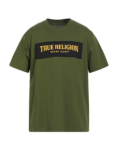 TRUE RELIGION T-shirt Military green 100% Cotton