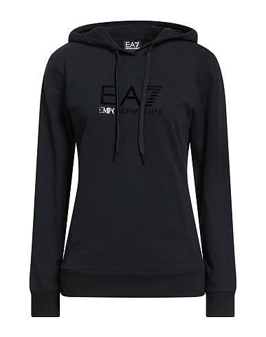 EA7 Hooded sweatshirt Black 95% Cotton, 5% Elastane