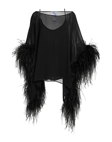 ATELIER LEGORA Top Schwarz 40% Viskose, 40% Nylon, 20% Polyester, Straussenfedern