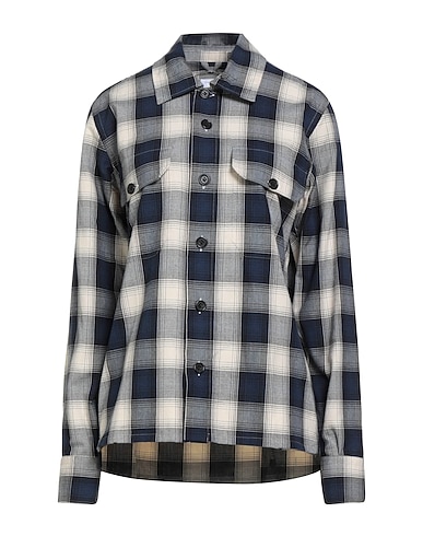 SANNINO Napoli Checked shirt Navy blue 100% Cotton
