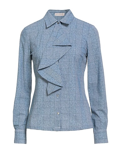 CAMICETTASNOB Patterned shirts & blouses Slate blue 76% Polyamide, 24% Elastane