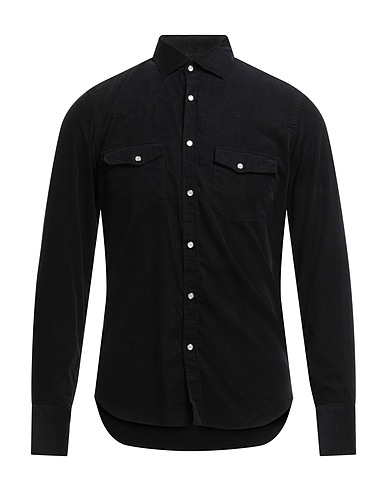 GMF 965 Solid colour shirt Black 100% Cotton