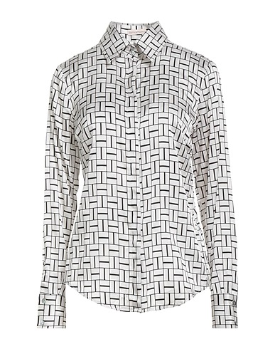 CAMICETTASNOB Patterned shirts & blouses White 59% Viscose, 33% Silk, 8% Elastane