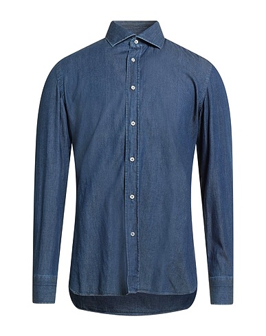 LUIGI BORRELLI NAPOLI Denim shirt 100% Cotton