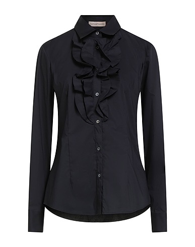 CAMICETTASNOB Camicie e bluse tinta unita Nero 71% Cotone, 25% Poliammide, 4% Elastan