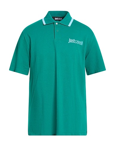JUST CAVALLI Polo shirt Emerald green 100% Cotton