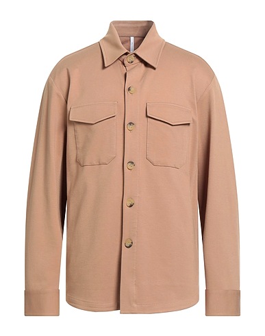 ALESSANDRO GILLES Solid colour shirt Camel 65% Wool, 33% Viscose, 2% Elastane