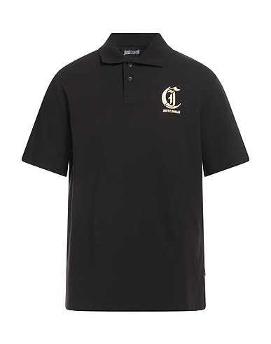 JUST CAVALLI Polo shirt Black 100% Cotton