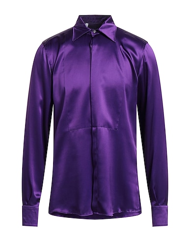 DOLCE&GABBANA Solid color shirt VIOLA 100% Silk