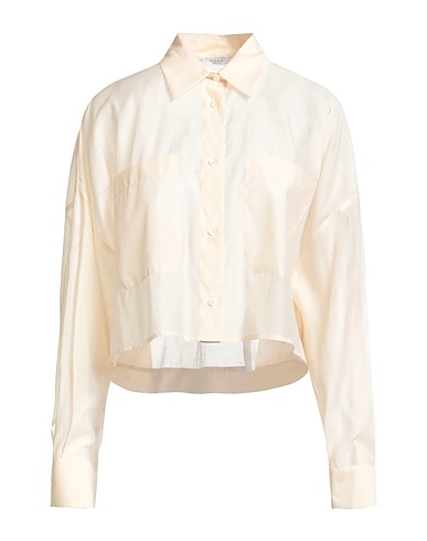 PESERICO Solid color shirts & blouses Beige 67% Cotton, 33% Silk
