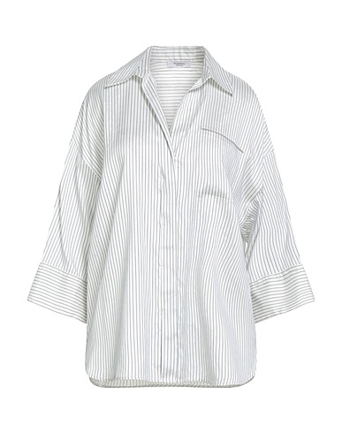 PESERICO Striped shirt White 84% Silk, 16% Cotton