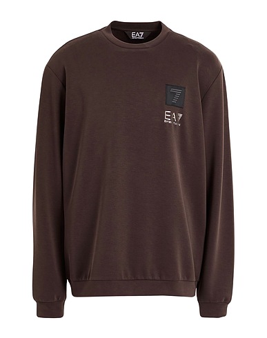 EA7 Sweatshirt Chocolate brown 46% Modal, 46% Polyester, 8% Elastane
