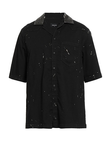 DSQUARED2 Denim shirt ICON Black 90% Cotton, 8% Elastomultiester, 2% Elastane