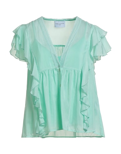 ISABELLE BLANCHE Paris Hemden und Blusen einfarbig Tūrkis 70% Baumwolle, 30% Seide