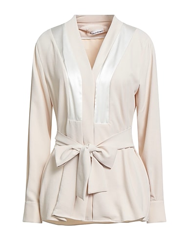 LE SARTE PETTEGOLE Shirts Cream 100% Polyester, Silk, Elastane