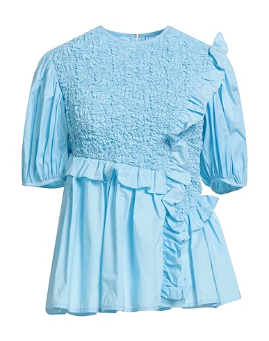 CECILIE BAHNSEN Top Sky blue 95% Cotton, 3% Elastane, 2% Polyamide