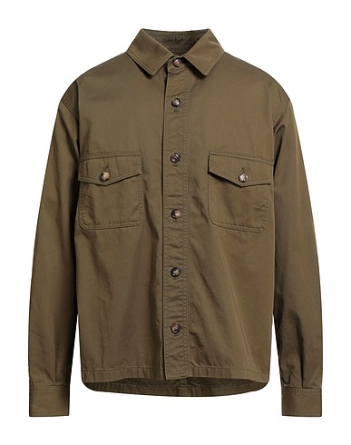 SAINT LAURENT Solid color shirt Military green 100% Cotton
