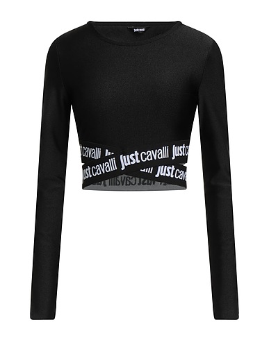JUST CAVALLI Crop top Black 80% Polyamide, 20% Elastane