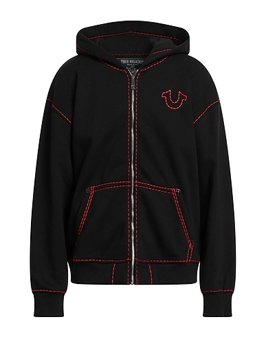 TRUE RELIGION Hooded track jacket  Black 67% Cotton, 33% Polyester