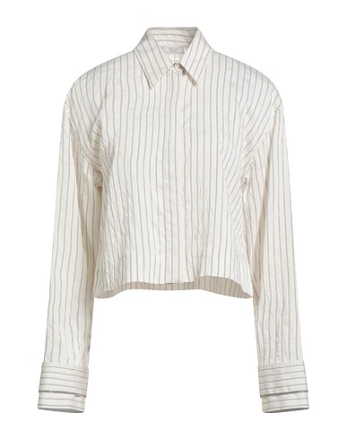 PESERICO Striped shirt Off white 80% Modal, 17% Polyamide, 3% Cupro