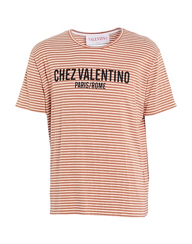 VALENTINO GARAVANI T-shirt Camel 63% Linen, 34% Cotton, 3% Elastane