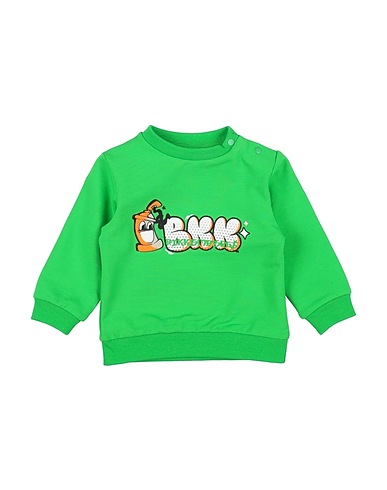 BIKKEMBERGS Sweatshirt Green 95% Cotton, 5% Elastane